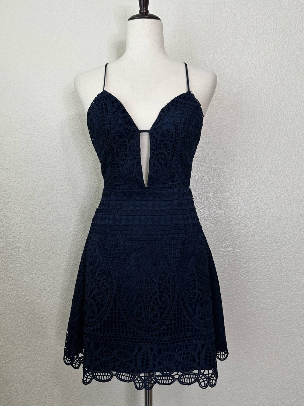 NWOT Lovers + Friends Orchard Blue Lace Crochet Dress, Size XS